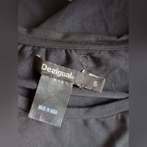 NWT Desigual Mara Embroidered Mandala 3/4 Sleeve A-Line Black Mini Dress - Picture 7 of 15